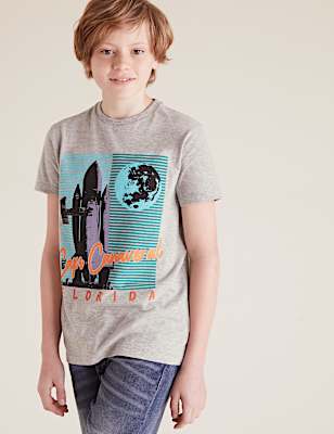 Cotton Space Print T-Shirt