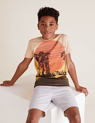 Pure Cotton Skater Print T-Shirt
