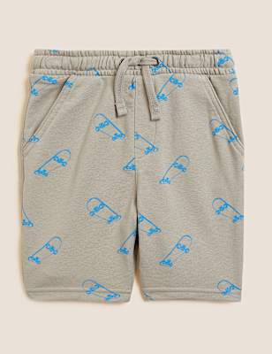 Cotton Rich Skateboard Print Shorts (6-16 Yrs)