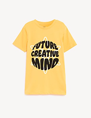 Pure Cotton Slogan T-Shirt