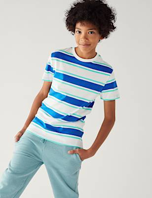 Pure Cotton Striped T-Shirt