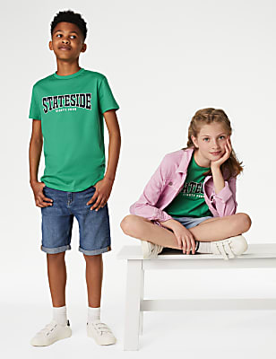 Pure Cotton Stateside Slogan T-Shirt