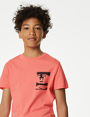 Pure Cotton Skater Print T-Shirt (6-16 Yrs)