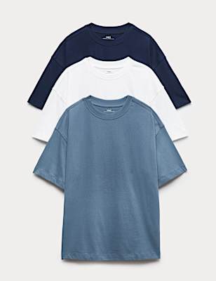 3 Pack Pure Cotton T-Shirts (6-16 Yrs)
