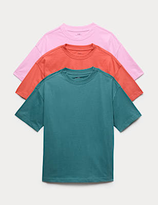3 Pack Pure Cotton T-Shirts (6-16 Yrs)