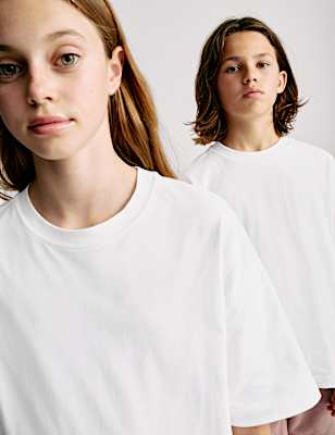 Pure Cotton Plain T-Shirt (6-16 Yrs)