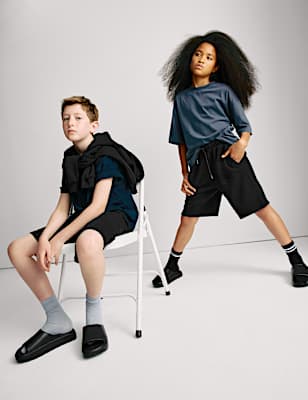 Cotton Rich Elasticated Waist Shorts (6-16 Yrs)