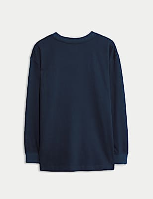 Pure Cotton Plain Long Sleeve Top (6-16 Yrs)