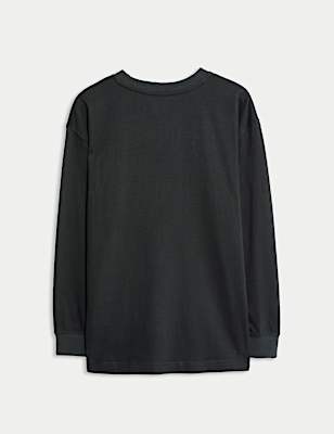 Pure Cotton Plain Long Sleeve Top (6-16 Yrs)