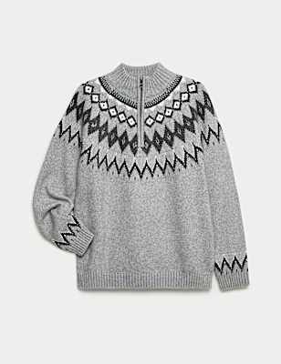 Fair Isle Half Zip Jumper (2-16 Yrs)