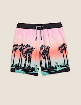 Palm Print Mini Me Swim Short  (6-16 Yrs)