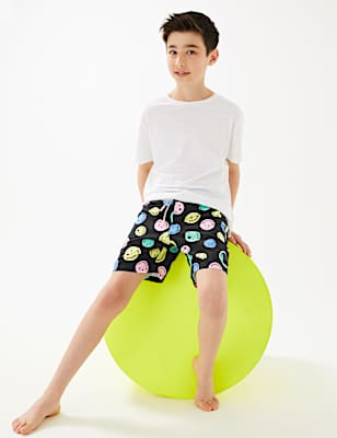 SmileyWorld&reg; Printed Swim Shorts (6-16 Yrs)