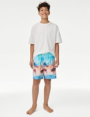 Palm Print Swim Shorts (6-16 Yrs)