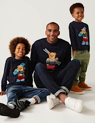 Pure Cotton Spencer Bear Knitted Jumper