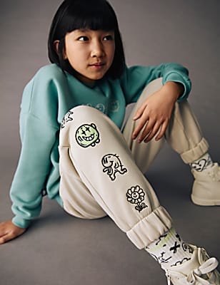 Cotton Rich Embroidered Joggers (6-16 Yrs)