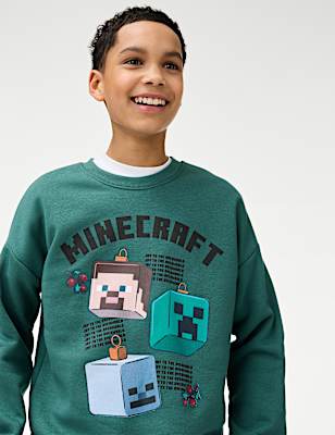 Cotton Rich Minecraft&trade; Sweatshirt (6-16 Yrs)