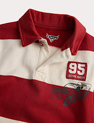 Pure Cotton Disney Cars&trade; Striped Rugby Top (2-8 Yrs)