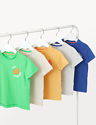5pk Pure Cotton T-Shirts (2-8 Yrs)