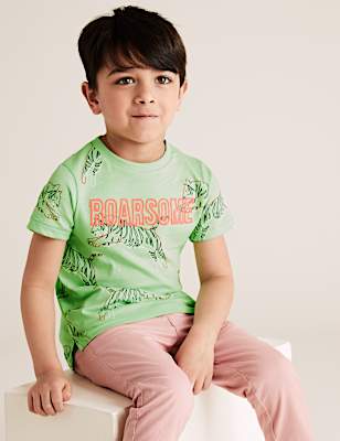 Pure Cotton Tiger Print T-Shirt (2-7 Yrs)