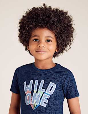 Pure Cotton Wild One Slogan T-Shirt