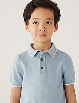 Cotton Rich Knitted Polo Top