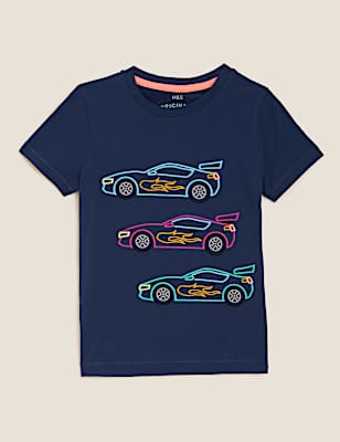 Pure Cotton Embroidered Car T-Shirt (2-7 Yrs)