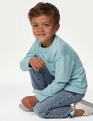 Pure Cotton Mock Sleeve Top (2-8 Yrs)