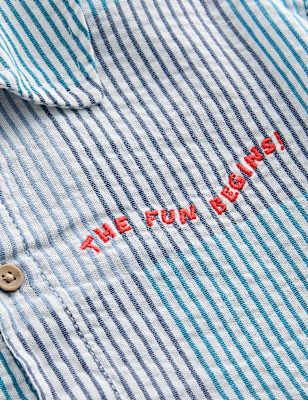 Pure Cotton Checked Seersucker Shirt (2-8 Yrs)