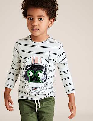 Cotton Reversible Sequin Alien Top (2-7 Yrs)