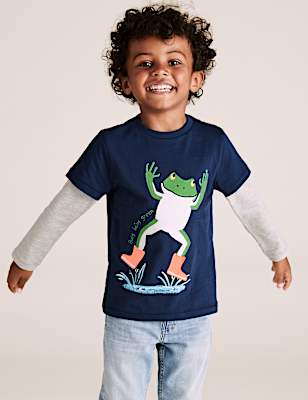 Cotton Embroidered Frog Top (2-7 Yrs)