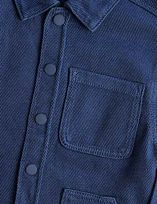 Pure Cotton Denim Twill Overshirt (2-8 Yrs)