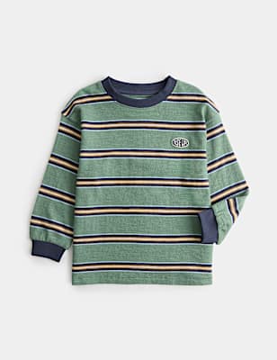 Pure Cotton Textured Striped Top (2-8 Yrs)
