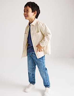 Pure Cotton Striped Overshirt (2-8 Yrs)