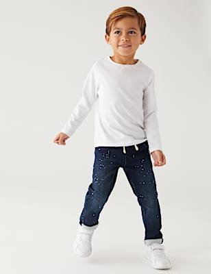 Regular Cotton Rich Paint Splat Jeans