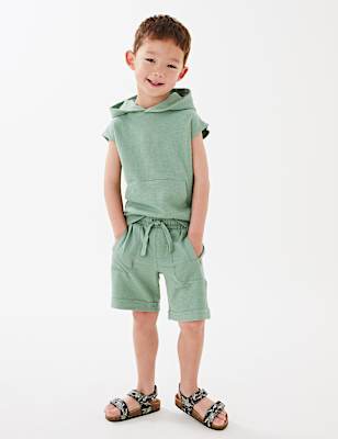 Pure Cotton Textured Shorts (2-7 Yrs)