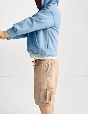 Linen Rich Elasticated Waist Shorts (2-8 Yrs)