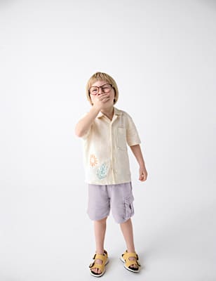 Linen Rich Elasticated Waist Shorts (2-8 Yrs)