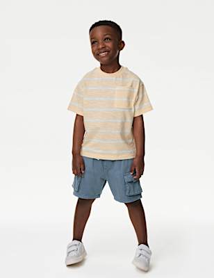 Pure Cotton Cargo Shorts (2-8 Yrs)