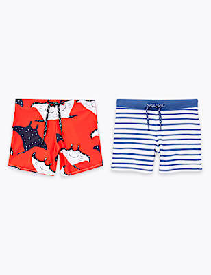 2 Pack Print Swim Trunks (2-7 Yrs)