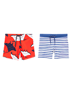 2 Pack Print Swim Trunks (2-7 Yrs)