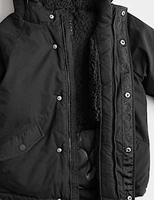 Cotton Rich Borg Lined Parka Coat (2-8 Yrs)