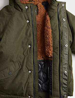 Cotton Rich Borg Lined Parka Coat (2-8 Yrs)