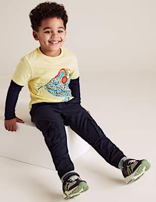 Pure Cotton Cargo Trousers (2-7 Yrs)