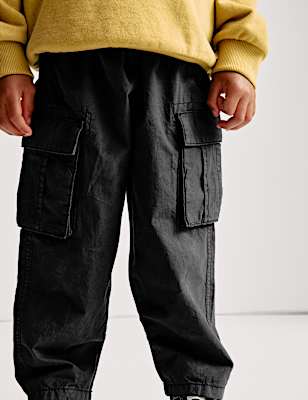 Pure Cotton Ripstop Cargo Trousers (2-8 Yrs)