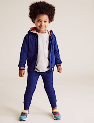 Cotton Ottoman Ribbed Joggers