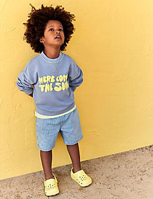 Cotton Rich Sun Slogan Sweatshirt (2-8 Yrs)