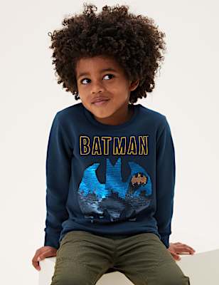 Cotton Rich Batman&trade; Reversible Sequin Sweatshirt (2-7 Yrs)