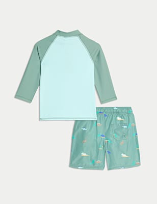 2pc Dinosaur 3/4 Sleeve Swim Set (2-8 Yrs)