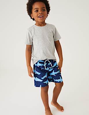 Shark Print Swim Shorts (2-7 Yrs)