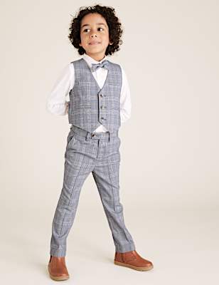 4 Piece Checked Suit Outfit